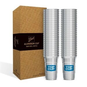 Ball Aluminum Cup 16oz Recyclable Silver Drinkware Set Eco-Friendly Top Cup Logo